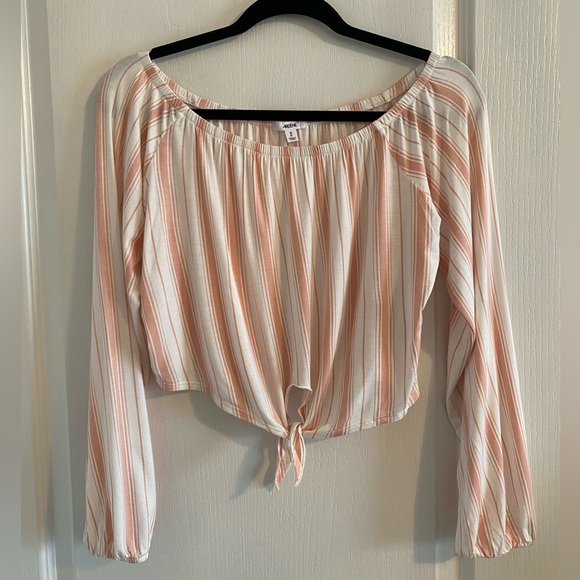 Ardene Tops - Pink Stripe Crop Top